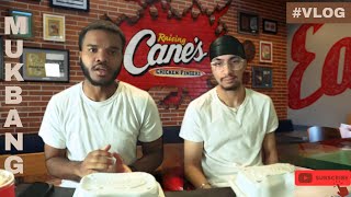 ASMR RAISING CANES WITH FRIEND REVIEW FRIED CHICKEN FRIES SWEET TEA CANE SAUCE FUNNY MUKBANG [upl. by Adnoryt]