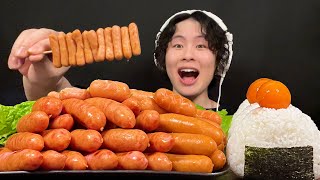 ASMR ウインナー100本食べて自宅ピクニック開催‼️【咀嚼音大食い】 [upl. by Hurwitz]