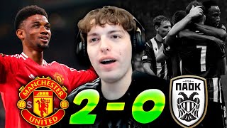 DAVOO XENEIZE REACCIONA MANCHESTER UNITED 2  0 PAOK l EUROPA LEAGUE [upl. by Bunch820]