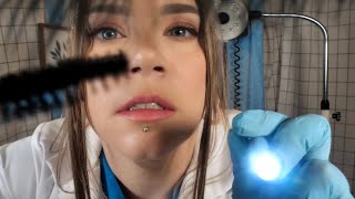 ASMR Hospital Eye amp Eyelash Exam  Lots of Unintelligible Whispering Measuring [upl. by Notac]