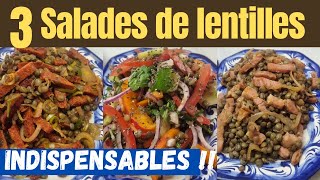 3 Salades de Lentilles froides indispensables [upl. by Ssilem]