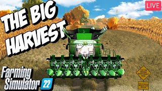 🔴LIVE  Massive Taheton County Corn Harvest Farming Simulator 22 [upl. by Akinahc]