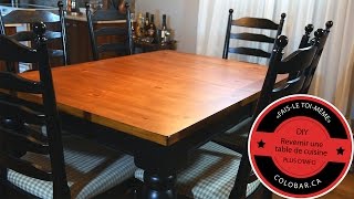 DIY  Revernir une table de cuisine en 1 couche [upl. by Ephram]