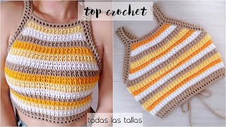 Top halter crochet muy fácil ¡TE ENCANTARÁ [upl. by Azilanna593]