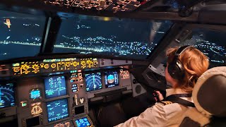 Beautiful FEMALE PILOT Takeoff Airbus A320  Cockpit View [upl. by Arny639]