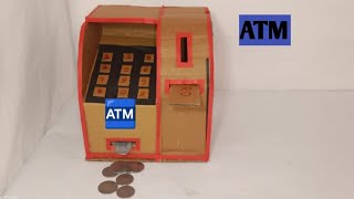 How to make ATM machine from Cardboard  Cardboard ka ATM machine kaise banaye  cardboard craft [upl. by Naus]