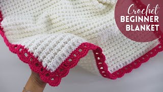 Crochet Easy One Row Repeat Beginner Blanket [upl. by Aicillyhp]