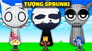 Xây Tượng Bạn Bè SPRUNKI HORROR Minecraft [upl. by Alleirbag529]