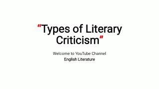 Types of Literary Criticism  Types of Literary Criticism English Literature Urdu Hindi [upl. by Brear553]