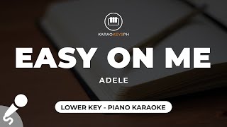 Easy On Me  Adele Lower Key  Piano Karaoke [upl. by Guibert]