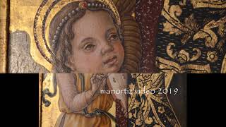 Vittore Crivelli Madonna adorante il Bambino con Angeli Pinacoteca Sarnano manortiz46az [upl. by Laehctim]