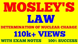 Mosleys Law  Determination of Nuclear Charge  NUCLEAR PHYSICS  With EXAM NOTES [upl. by Hairakcaz]