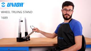 Unior wheel truing stand 1689  Product Overview  Unior Bike Tools [upl. by Aenil]