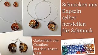 DIY3 SchneckenVarianten  KapselschmuckAnleitungen  die magische Kaffee Kapsel [upl. by Yeruoc]