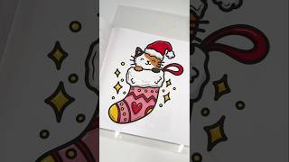 How to color a Christmas cat christmas adultcoloring coloring coloringbook [upl. by Kamal886]