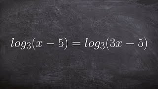 Using the equality of logarithms to solve an equation [upl. by Tierza]