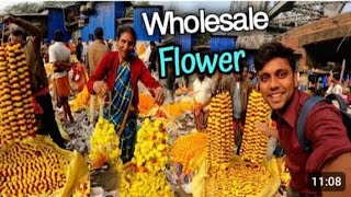 Kolkata Biggest Wholesale Flower Market  Howrah Bridge Mullick ghat [upl. by Nabetse]