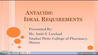 Antacid Definition and Ideal requirements of an antacids [upl. by Corvin]