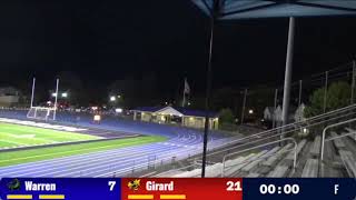 HS Football Girard at Warren 92724 [upl. by Eusoj]