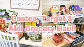 HUGE Costco Target amp Aldi Grocery Haul [upl. by Ganny224]