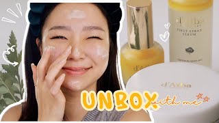 dAlba Unboxing Amazon’s best seller face mist First Spray Serum and MORE [upl. by Jaimie]