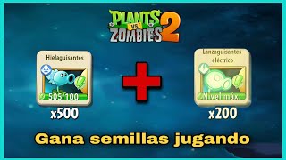 CÓMO GANAR SEMILLAS DE HIELAGUISANTES Y LANSAGUISANTES ELÉCTRICO  Plants vs zombies 2 [upl. by Ia]