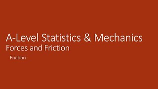 ALevel Mechanics 53 Friction [upl. by Wendy320]