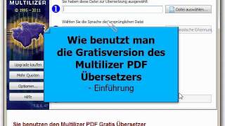 Wie benutzt man die Gratisversion des Multilizer PDF Übersetzers  Einführung Video auf Deutsch [upl. by Lucretia436]