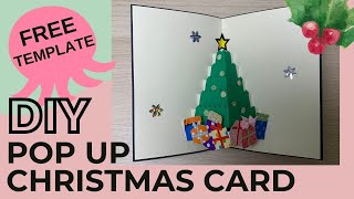 DIY POP UP CHRISTMAS CARD  FREE TEMPLATES  PAPER CRAFTS [upl. by Phylis838]