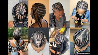 2022 Braided Ghana Weaving Hairstyles Trending Female Hairstyles [upl. by Ayatan]