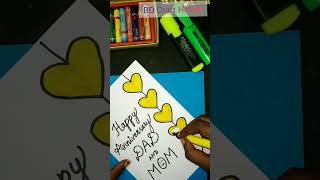 DIY Anniversary Greeting Card with White Paper  1 anniversaryCard  Happy anniversary drawing [upl. by Jeremie]