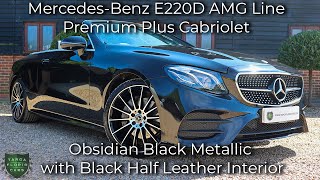 MercedesBenz E220D AMG Line PremiumPlus Cabriolet registered October 202070 in Obsidian Black [upl. by Yennej628]