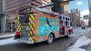 DOUBLE POVAIR HORN Calgary Fire Department FULL FIRE ALARM Response [upl. by Weston]