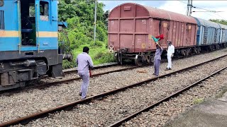 shunting in indian railway  engine attaching  engine attaching on wagon [upl. by Hamel]