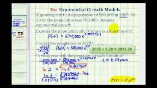 Ex Exponential Growth Function  Population [upl. by Vine]