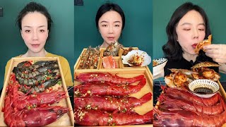 ASMR 115 Eat shrimp 🍤 🦐 Lobster 🦞 crab 🦀 oyster 🦪😋 mukbang eatseafood food asmr 🇺🇲 ur [upl. by Lauzon]