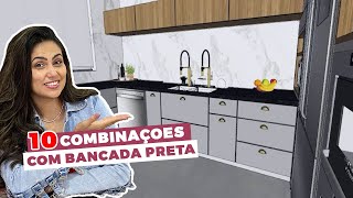 Cozinha Com Bancada Preta • 10 Combinações Para Se Inspirar • Larissa Reis Arquitetura [upl. by Acinonrev]