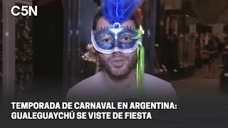 TEMPORADA de CARNAVAL en ARGENTINA GUALEGUAYCHÚ se VISTE de FIESTA [upl. by Relyuc]