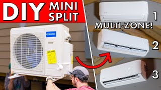 DIY MULTIZONE Ductless MINI SPLIT Installation in New Construction [upl. by Mihalco782]