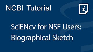 SciENcv for NSF Users Biographical Sketch [upl. by Ariaz]