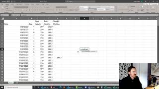 Create a Weight Tracking Worksheet in Excel with the OFFSET Function [upl. by Florin]