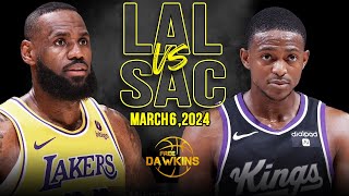 Los Angeles Lakers vs Sacramento Kings Full Game Highlights  March 6 2024  FreeDawkins [upl. by Adyela332]