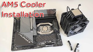 AMD AM5 CPU cooler  Installation of Noctua NHU12A ChromaxBlack [upl. by Halda]