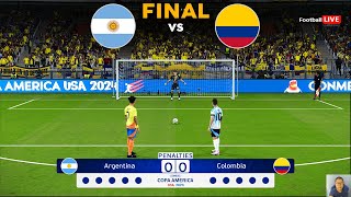 Argentina vs Colombia  Penalty Shootout  FINAL Copa America 2024  Messi vs James  PES Gameplay [upl. by Anilah248]