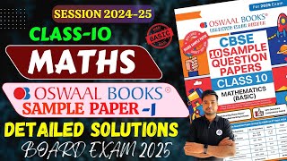 Oswaal Class 10 Maths Basic Sample Paper 1 Solutions CBSE Sample Paper 2025 Maths Basic OSWAAL [upl. by Anelys215]