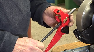 How to sharpen 35 degree bevel for a traditional gouge with the Woodcut Tru Grind Sharpening product [upl. by Reggi]