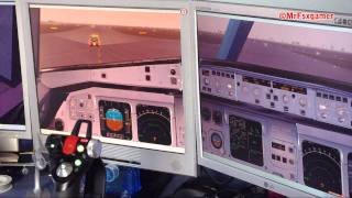 Online Flight on Ivao landing in Vienna very low visibility FSX HD Home Cockpit [upl. by Adyht]