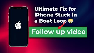 How to fix an iPhone Stuck in a Boot Loop Part 2 [upl. by Cirdahc]