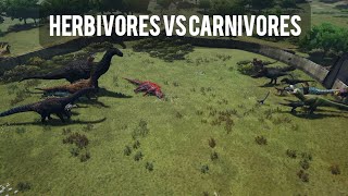 Herbivores vs Carnivores  path of titans [upl. by Ena]