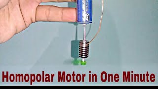 How to make Homopolar Motor IN HINDI within one minute Amazing Science Project [upl. by Alyose]